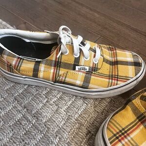 Vans Yellow Plaid Lace-Up Sneakers